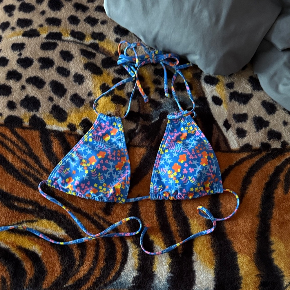 Colorful Floral Bikini Top